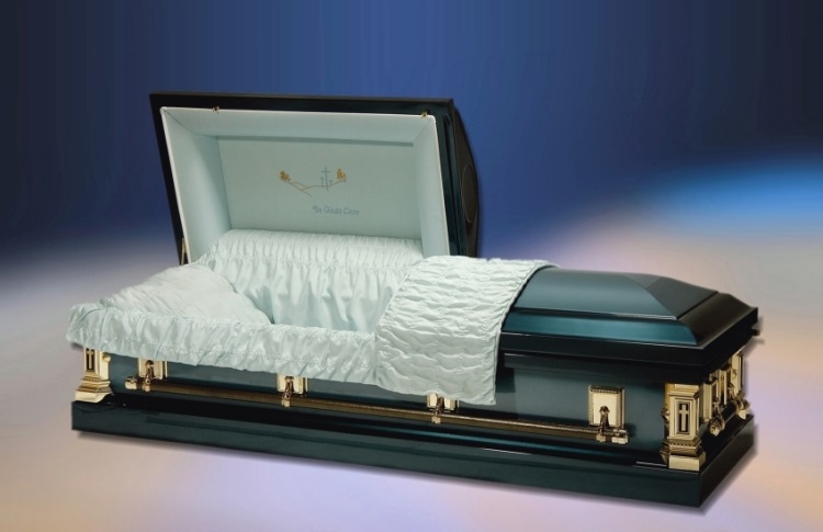 Luxury metal coffin Ariana modrá (steel, zinc)