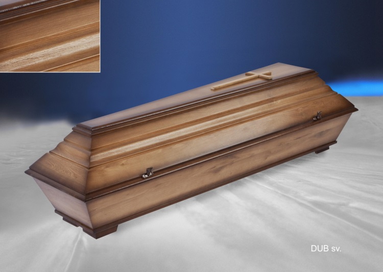 Funeral coffin light oak