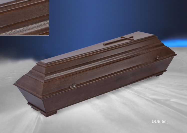 Funeral coffin dark oak