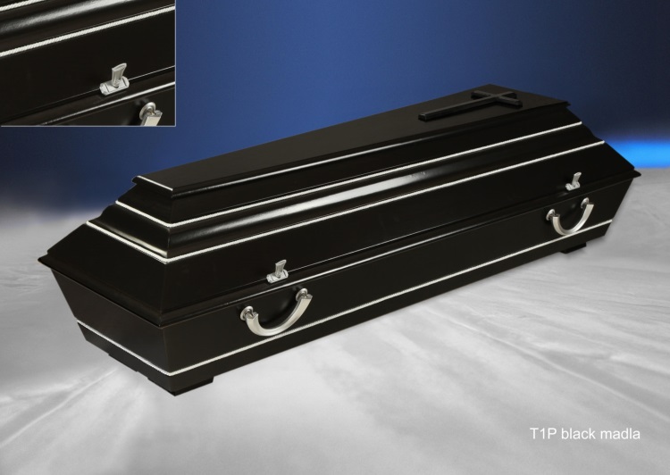 Funeral coffin T1P black media