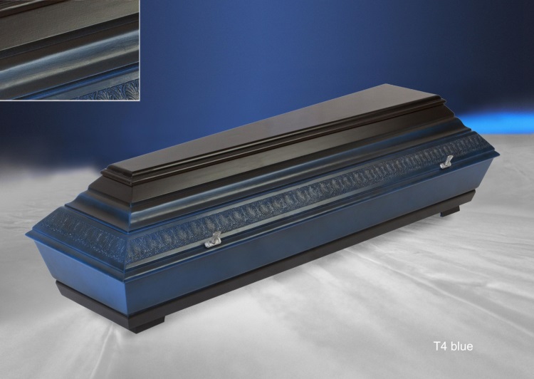 Funeral coffin T4 blue